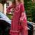 Floral Embroidered Thread Work Kurta with Trousers & Dupatta