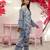 Blue floral print crepe  fancy co-ord set for women