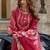 Floral Embroidered Thread Work Kurta with Trousers & Dupatta