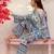 Blue floral print crepe  fancy co-ord set for women