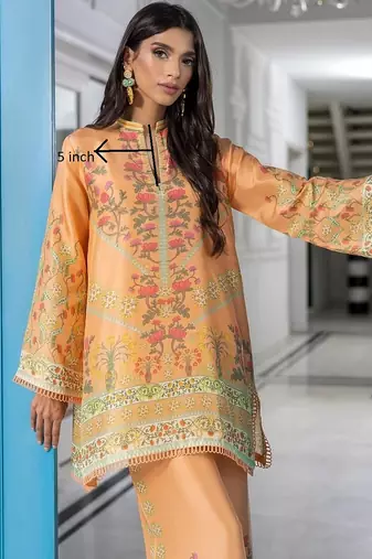 Peach floral print crepe  fancy co-ord set for women