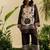 Black floral print crepe  fancy co-ord set for women