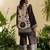 Black floral print crepe  fancy co-ord set for women