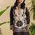 Black floral print crepe  fancy co-ord set for women