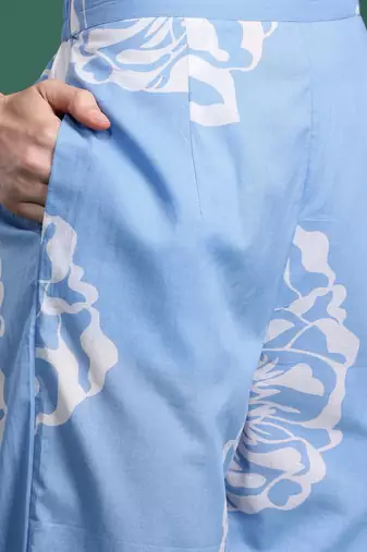 Floral Printed Cotton Kurta with Trousers