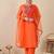 Ethnic Motifs Embroidered Mirror Work Liva Straight Kurta With Trousers & Dupatta