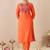 Ethnic Motifs Embroidered Mirror Work Liva Straight Kurta With Trousers & Dupatta
