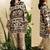 Beige floral print crepe  fancy co-ord set for women