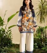 Multicolor floral print crepe  fancy co-ord set for women