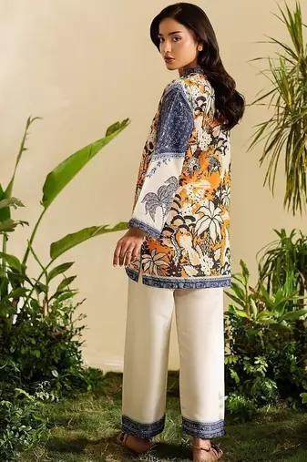 Multicolor floral print crepe  fancy co-ord set for women