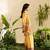 Yellow floral print crepe  fancy co-ord set for women