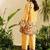Yellow floral print crepe  fancy co-ord set for women