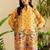 Yellow floral print crepe  fancy co-ord set for women