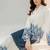 White floral print linen  fancy co-ord set for women