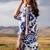 Blue floral print crepe  fancy co-ord set for women