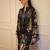 Black floral print crepe  fancy co-ord set for women