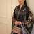 Black floral print crepe  fancy co-ord set for women