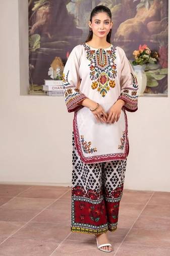 Multicolor floral print crepe  fancy co-ord set for women