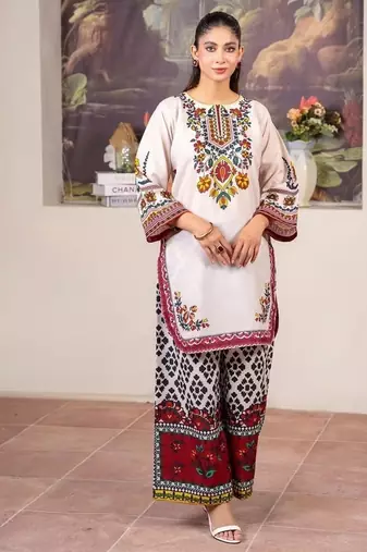 Multicolor floral print crepe  fancy co-ord set for women