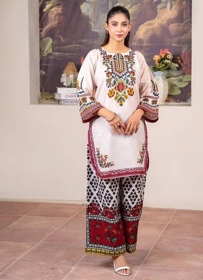 Multicolor floral print crepe  fancy co-ord set for women