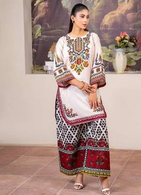 Multicolor floral print crepe  fancy co-ord set for women 2