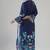 Blue floral print crepe  fancy co-ord set for women