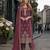 Purple chinon silk suit with embroidery & Sequin work