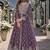 Dark purple chinon with sequence embroidery semi stitched salwar suit
