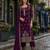 Dark purple chinon silk suit with embroidery & Sequin work