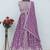 Dark purple chinon with sequence embroidery semi stitched salwar suit