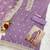 Purple heavy orgenza with embroidery straight salwar suit
