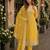 Yellow heavy orgenza with embroidery straight salwar suit