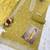 Yellow heavy orgenza with embroidery straight salwar suit