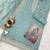 Light blue heavy orgenza with embroidery straight salwar suit