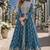 Teal chinon with sequence embroidery semi stitched salwar suit