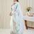 Floral Embroidered Thread Work Cotton Kurta With Palazzos & Dupatta