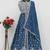 Teal chinon with sequence embroidery semi stitched salwar suit