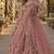 Pink embroidered butterfly net semi stitched anarkali suit