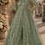 Light green embroidered butterfly net semi stitched anarkali suit
