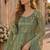 Light green embroidered butterfly net semi stitched anarkali suit