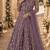 Purple embroidered butterfly net semi stitched anarkali suit