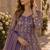 Purple embroidered butterfly net semi stitched anarkali suit