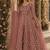 Peach embroidered butterfly net semi stitched anarkali suit