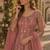 Peach embroidered butterfly net semi stitched anarkali suit