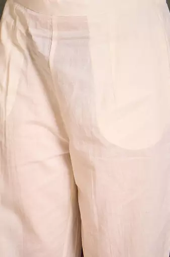 Floral Printed Notch Neck Cotton Straight Kurta With Trousers & Dupatta