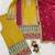 Yellow chinon suit with embroidery codding Sequin work
