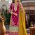 Red chinon suit with embroidery codding Sequin work