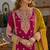Red chinon suit with embroidery codding Sequin work