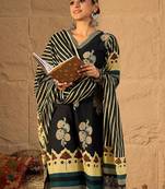 Women Floral Printed Cotton Kurta with Trouser & Dupatta