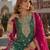 Sea green chinon suit with embroidery codding Sequin work